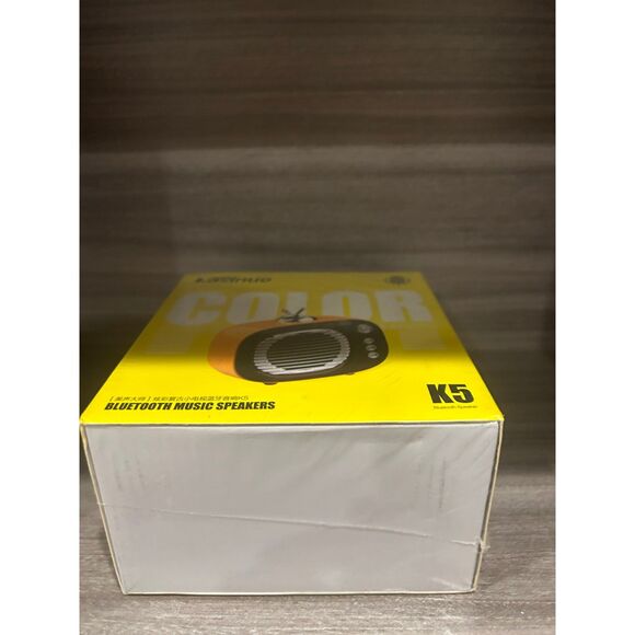 Kasinuo 80s Radio Style Retro Vintage Mini Bluetooth Speaker Orange New in Box - Picture 2 of 5